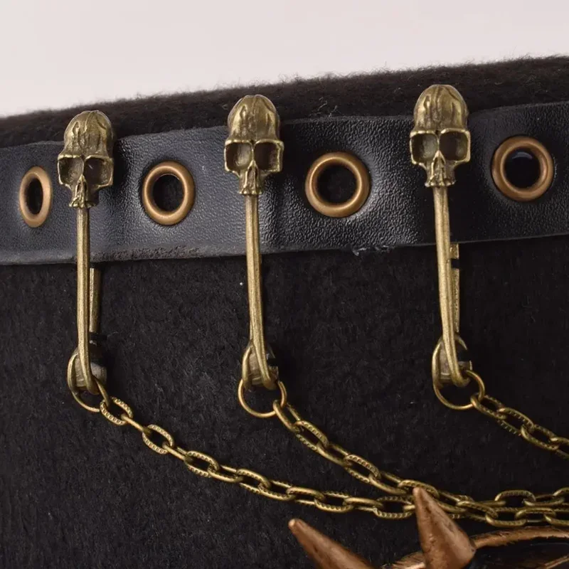 Cosplay Steampunk Hat With Detachable Goggles Vintage Gothic Accessories MN5