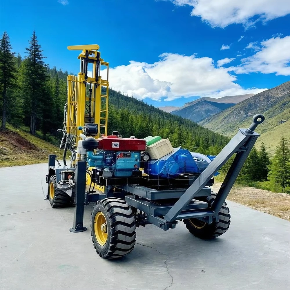 Water Well Drilling Rig 2026 New Portable Trailer Type 200/260/300/400m High Efficiency Deep Well Borehole Drilling Equipment