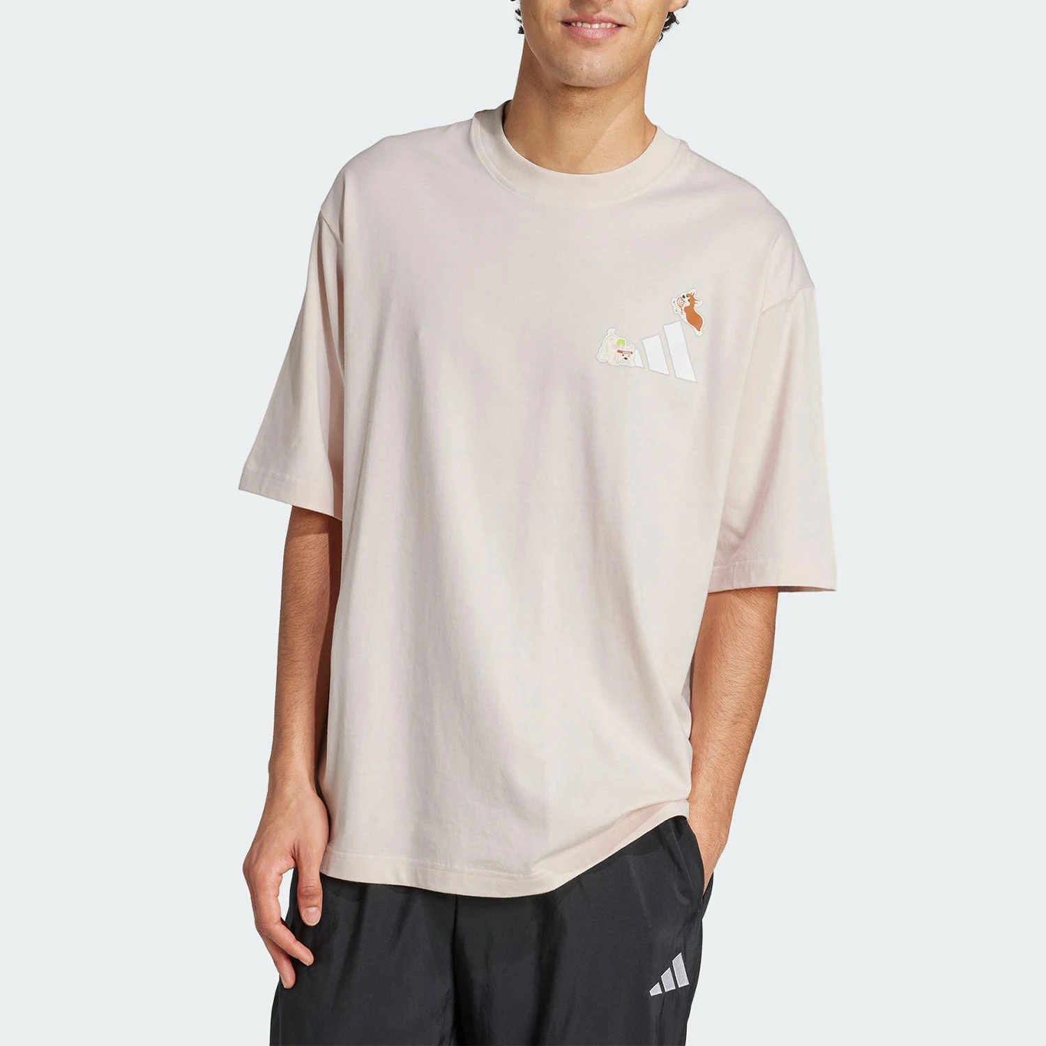 

Adidas genuine 2025 Summer Men's Loose Knit Casual Short Sleeve JZ3262