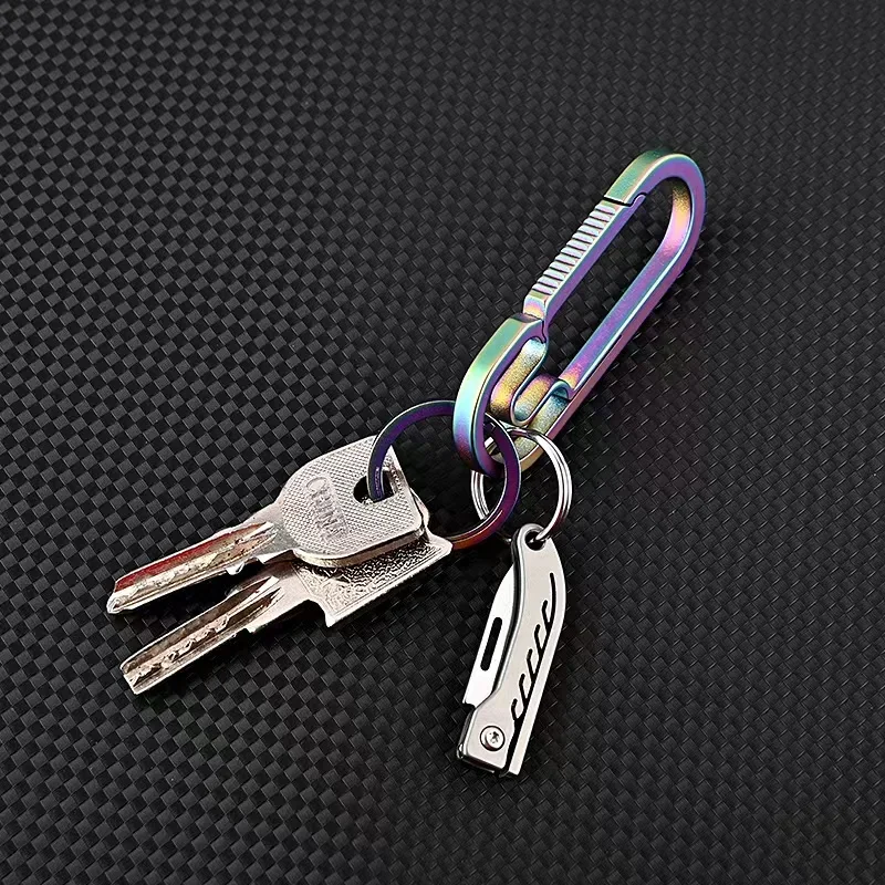 Llavero cuchillo mini titanio D2 – Navaja EDC apertura rápida - imagen 4