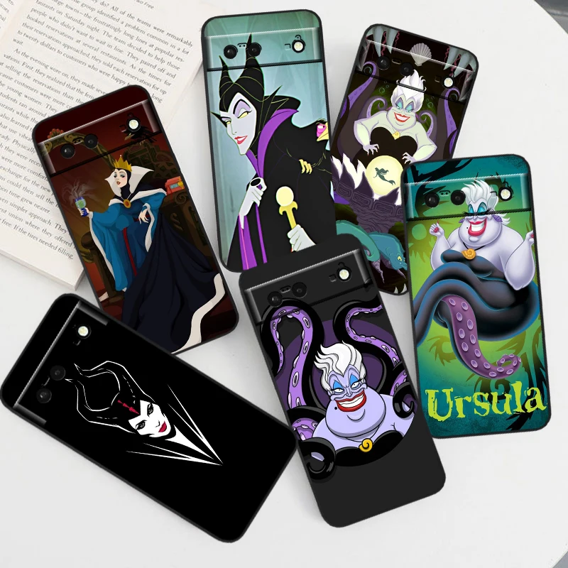 Maleficent Usula Disney For Google Pixel 8 7A 7 6A 6 5A 5 4 4A XL 5G Black Silicon Shockproof Shell Back Phone Case