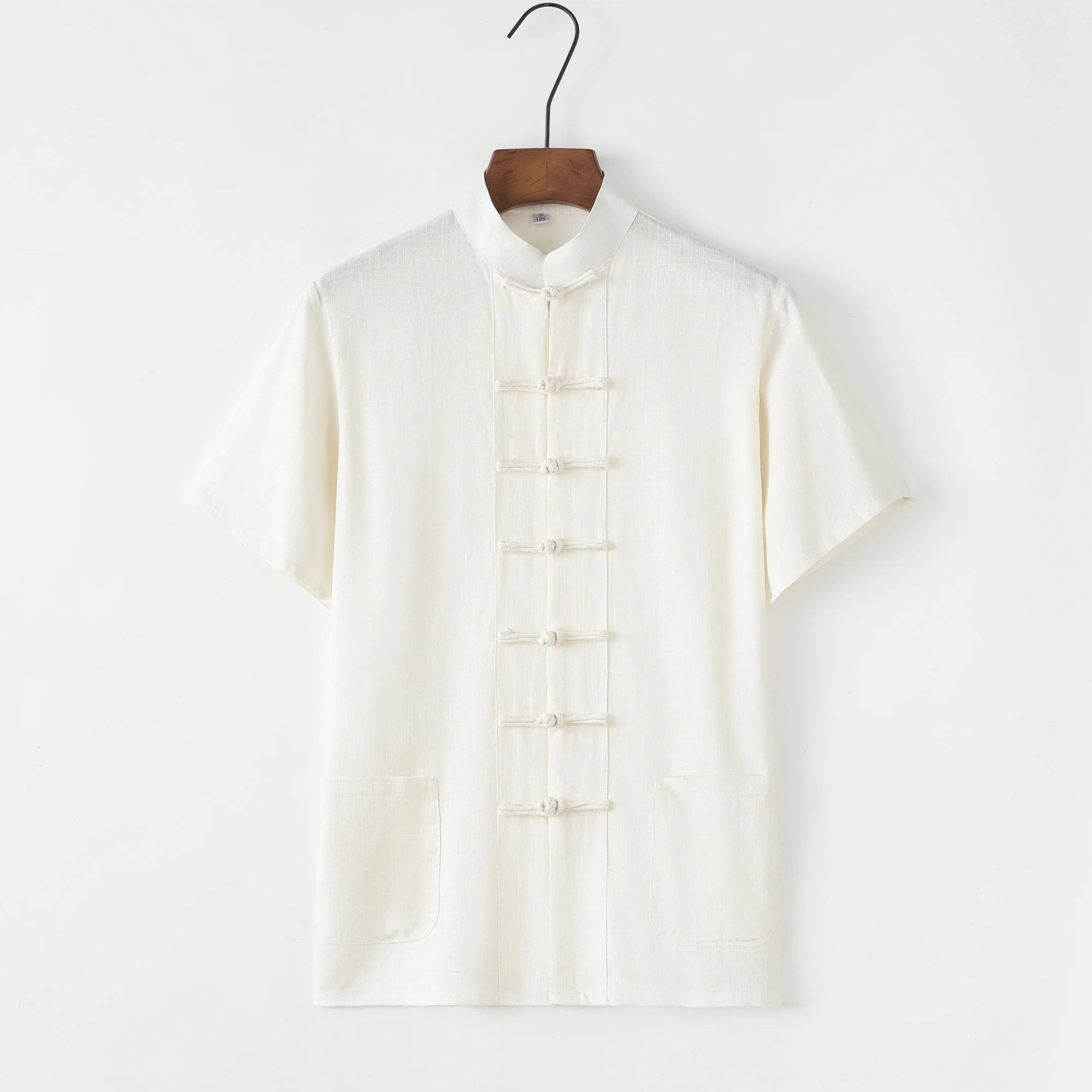 Camisa de manga corta de Kung Fu suelta para hombres, traje Tang tradicional chino de estilo de artes marciales, ropa de algodón y linenTai Chi