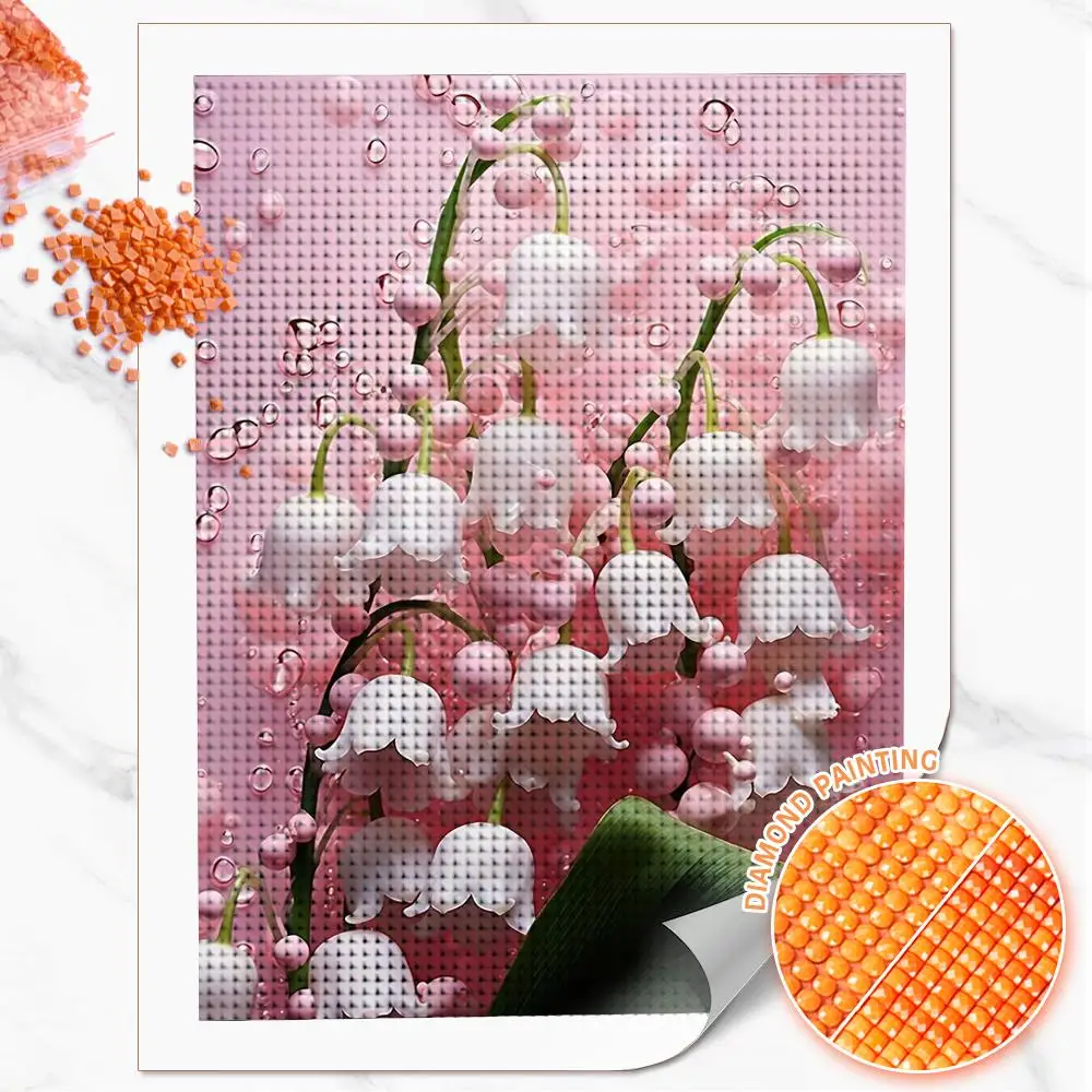 Huacan Vollständiges Diamant-Gemälde Convallaria Majalis Diamant-Mosaik Blume Neue Kollektion 2026 Geschenk Heimdekoration