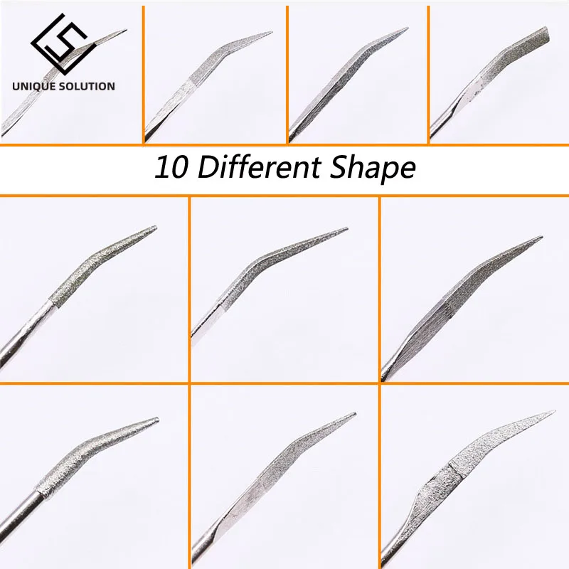 10Pcs 160mm Diamond Needle File Set For Metal Glass Jade Ceramic Carving Craft Files Tool Set Hand Tools