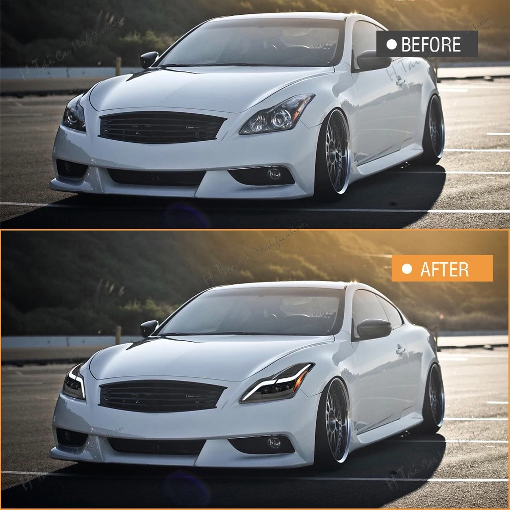 LED Head Lights For 2008-2013 Infiniti G37 2014-2015 Q60 Coupe 2-Door Front Light Headlamp High Low Beam DRL Headlight Assembly