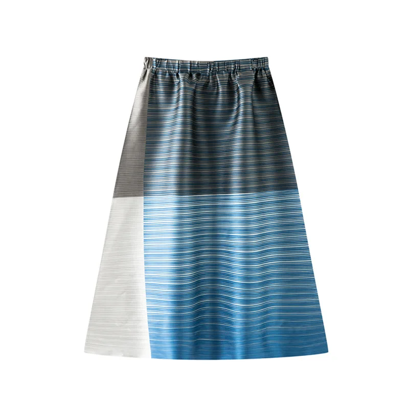 미야케 플리츠 2026 봄 여름 신상 그라데이션 플리츠 디자인 하프바디 스커트 여성 플리츠 페플럼 패션 하프스커트