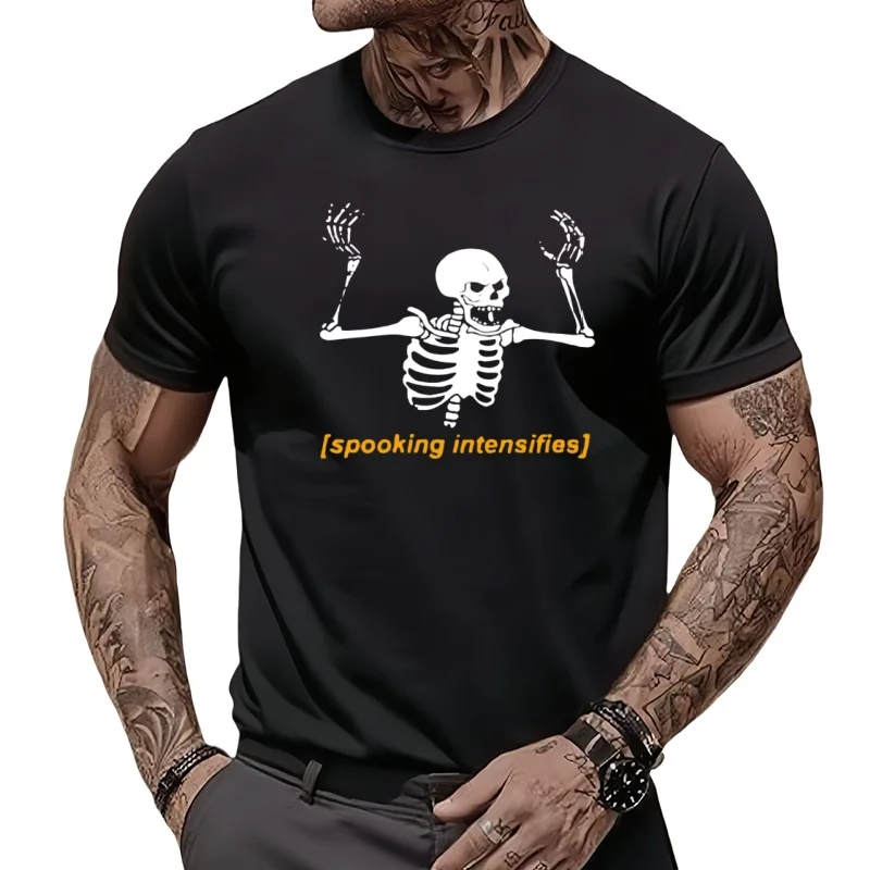 T-shirt manches courtes homme, estival et humoristique, Spooky planchers y Modules, Son Meme, Spbons Intensifies, 2023