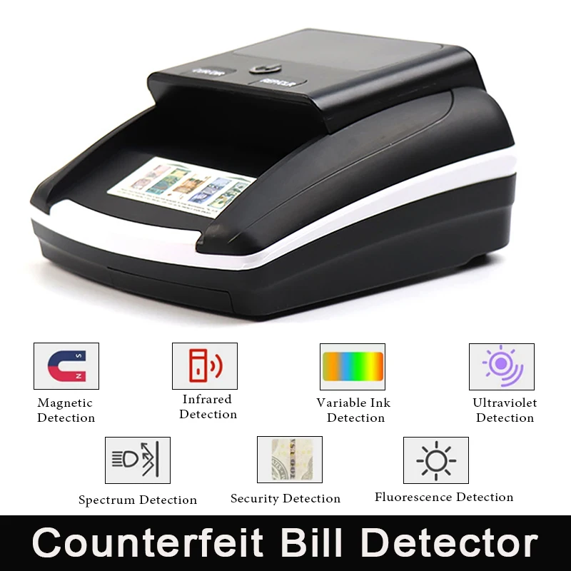 

Mini Portable US Dollar and Euro Bill Validator By UV MG IR Image Paper Quality Size Rechargeable Automatic Money Detection