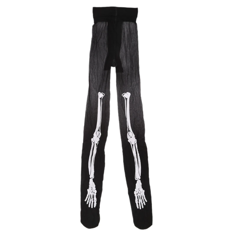

Women Sexy Skull Stockings Opaque Tight Stretchy Pantyhose Fashion Halloween Cosplay Costumes Pantyhose for Women Girls H9ED