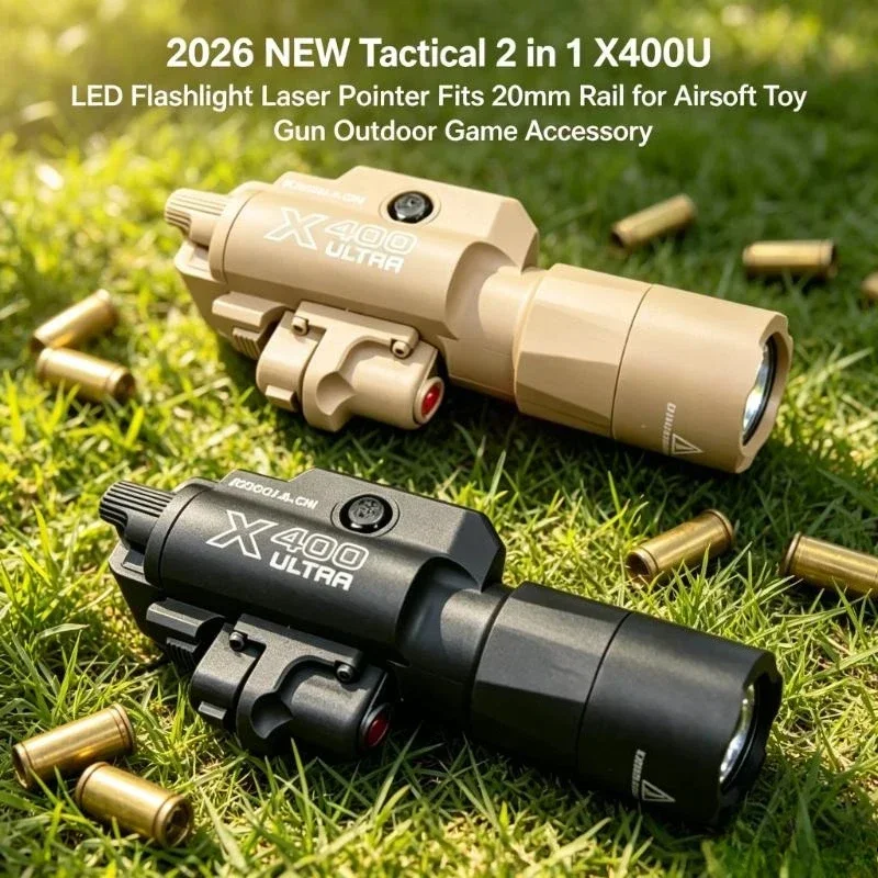 2026 Upgraded X400U Rail Mount Mini Light Red Laser, Universal 20mm Picatinny Fittings for Hobby Blaster Model