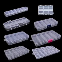 6-24 Compartments Plastic Storage Box Organizer Jewelry Container with Dividers for Beads Art DIY Crafts Sewing Jewelry Supplies