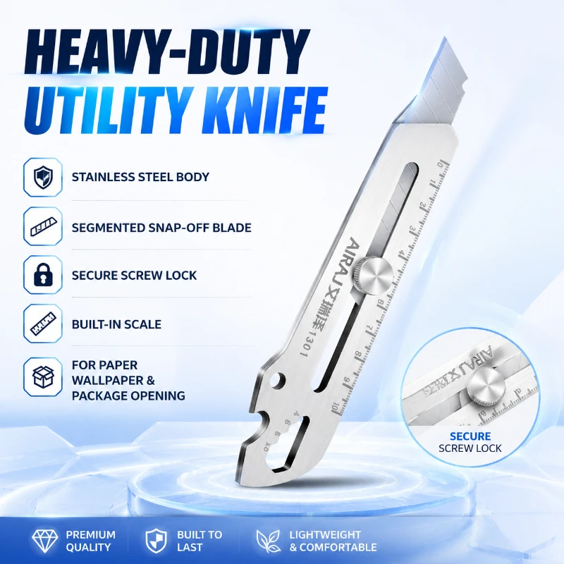 Multifunctional Utility Knife Retractable Sharp Cut Heavy Duty Steel Break Blade Paper Cut Industrial Grade Manual Tools