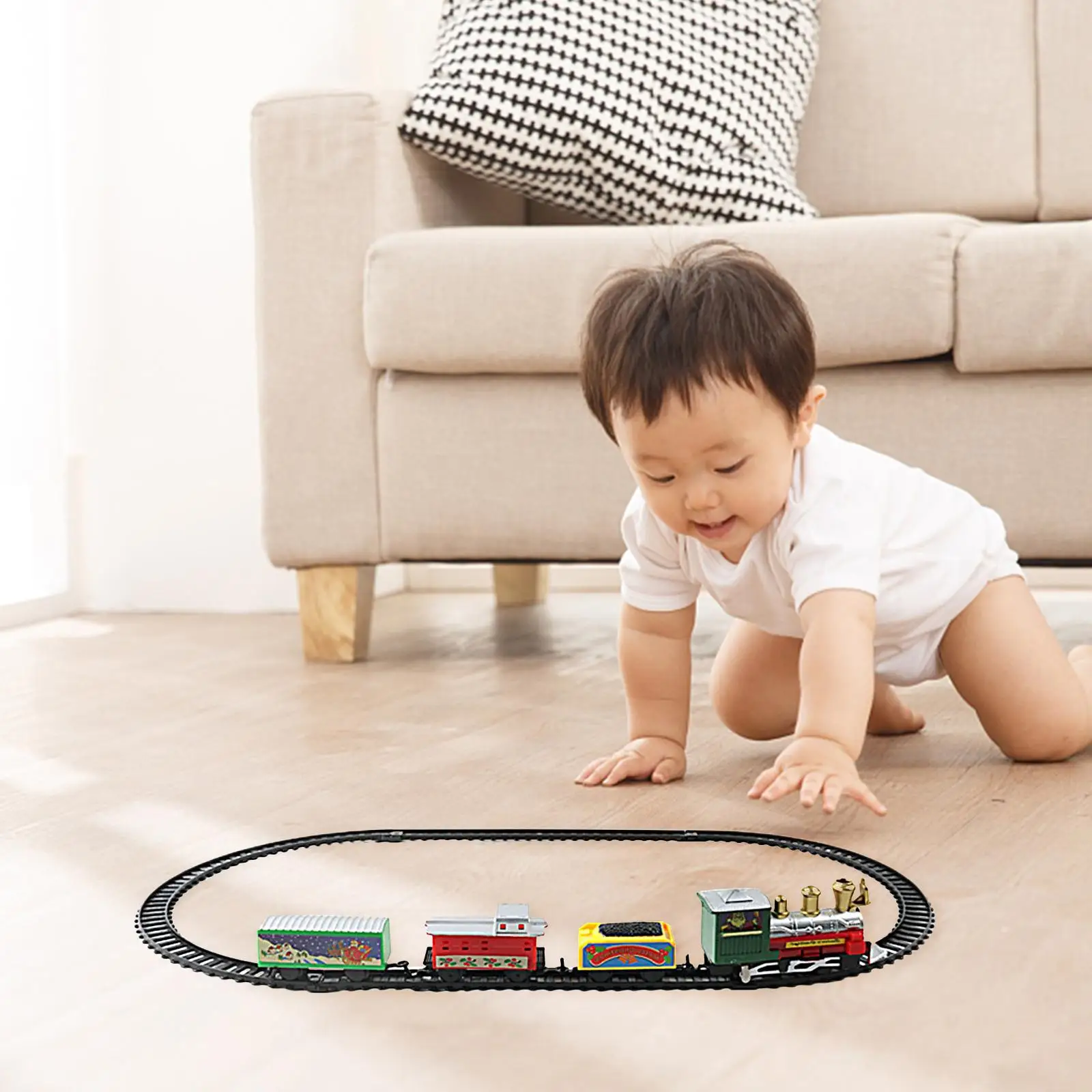 Kids Electric Train Sets Train Playset Toy Locomotive, Carriages And Tracks