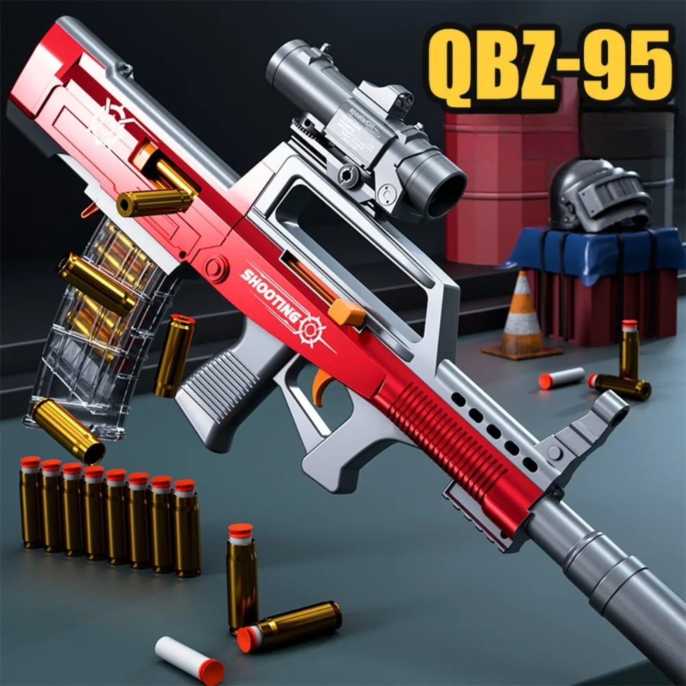 Kinderen QBZ-95 Shell Soft-Bullet Speelgoedpistool Handmatig geladen Assault Rifle Model Outdoor Games CS Vechtspel Kerstcadeau