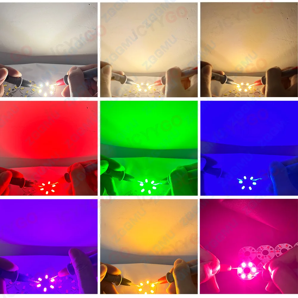 10PCS 31MM DC5V 3W 5730 SMD LED Chip Beads Round Red Green Blue White Warm Pink Purple DIY Lamp Holder Light Bulb Module