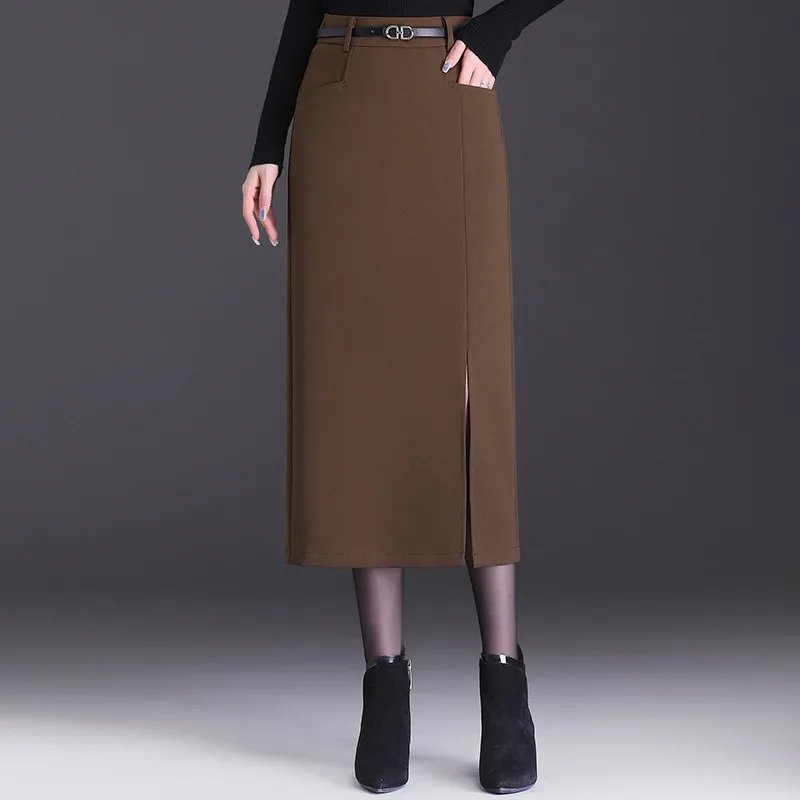 ZXRYXGS Elegant and Trendy Solid Color Skirt 2023 New Spring High Waist Slim Women Skirt