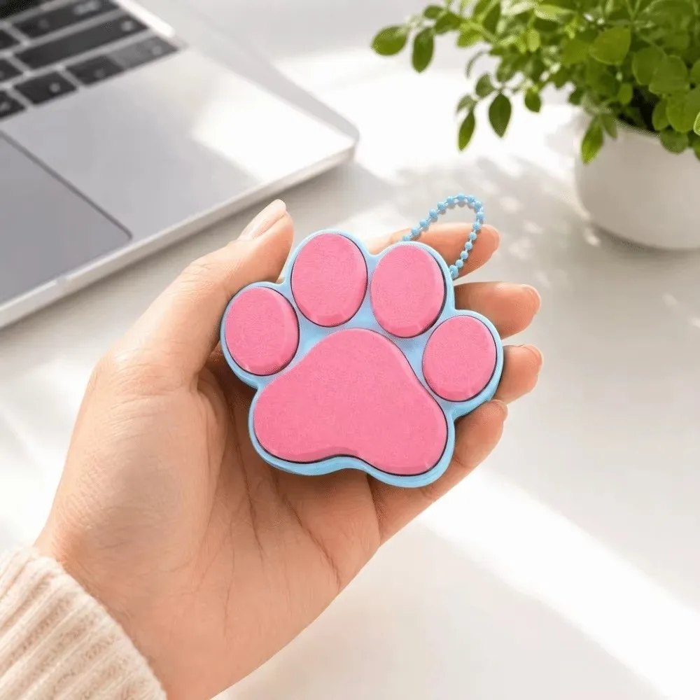 Creative Decorative Dog Cat Paw Clicker Keychain Keyboard-style 3D Printed Paw Shape Keycap Bag Pendant Clicker Keychain Key