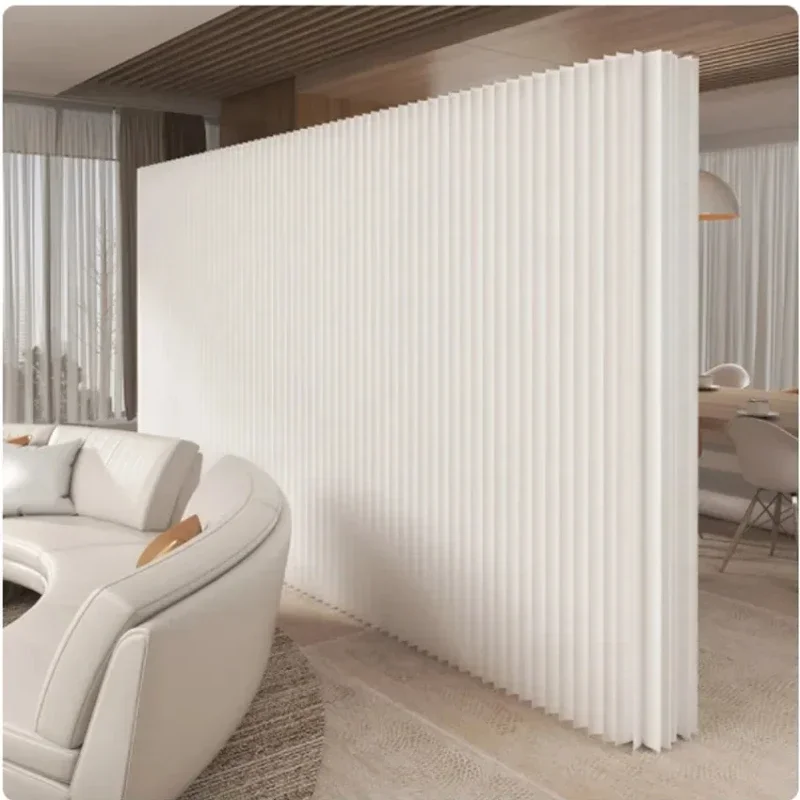 

2m Height Home Decor White Brown Organ Paper Wall Screen Room Dividers Office Partition Removable Folding Baffle