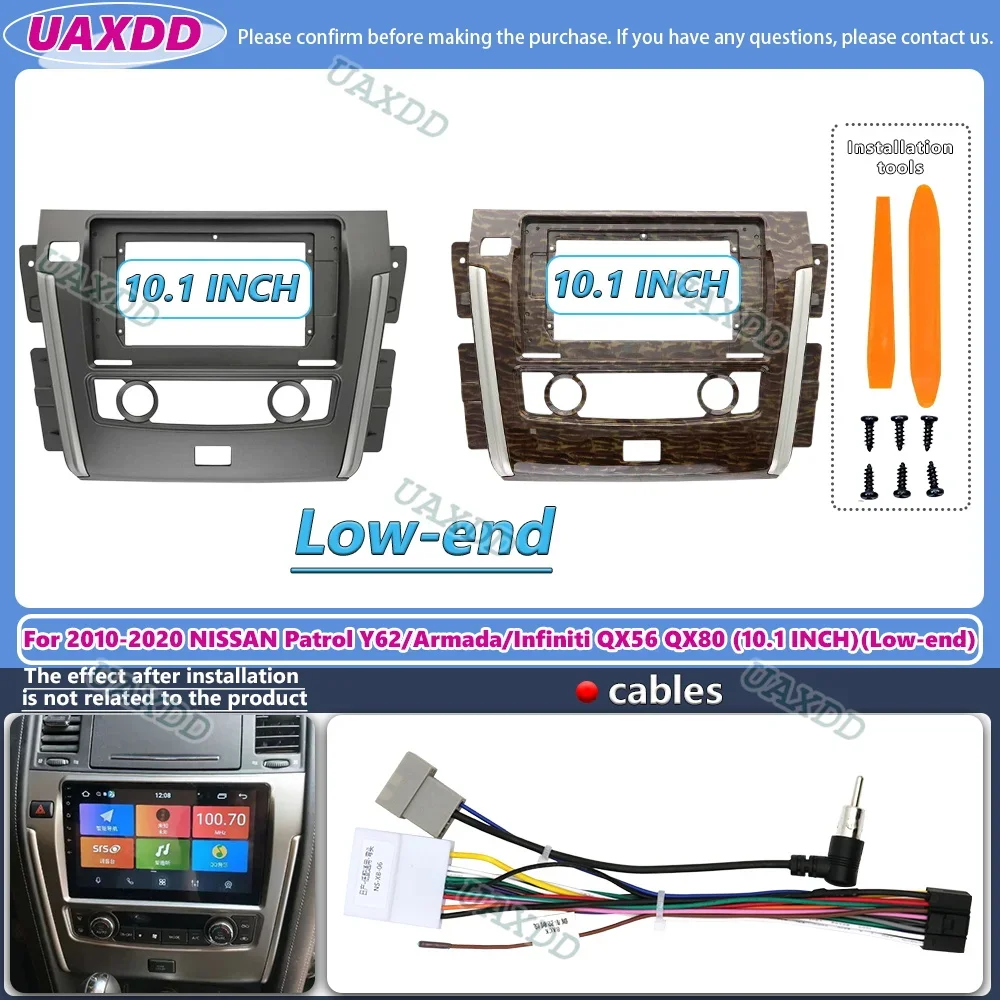 Рамка автомобильного радио для Nissan Patrol Armada Y62 Infiniti QX56 QX80 Z62 2010-2020 10-дюймовый 2DIN стерео панель жгут проводов кабель питания Рамка автомобильного радио для Nissan Patrol Armada Y62 Infiniti QX56 QX80 Z62 2010-2020 10-дюймовый 2DIN стерео панель жгут проводов кабель питания