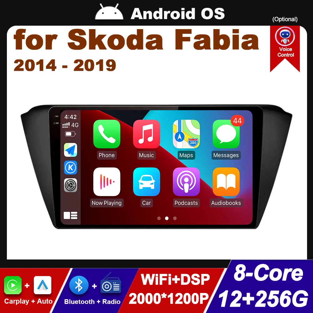 

GPS Navigation Bluetooth DSP Stereo for Skoda Fabia 2014 - 2019 WiFi Car Audio Multimedia Player Split Screen 4G Android System