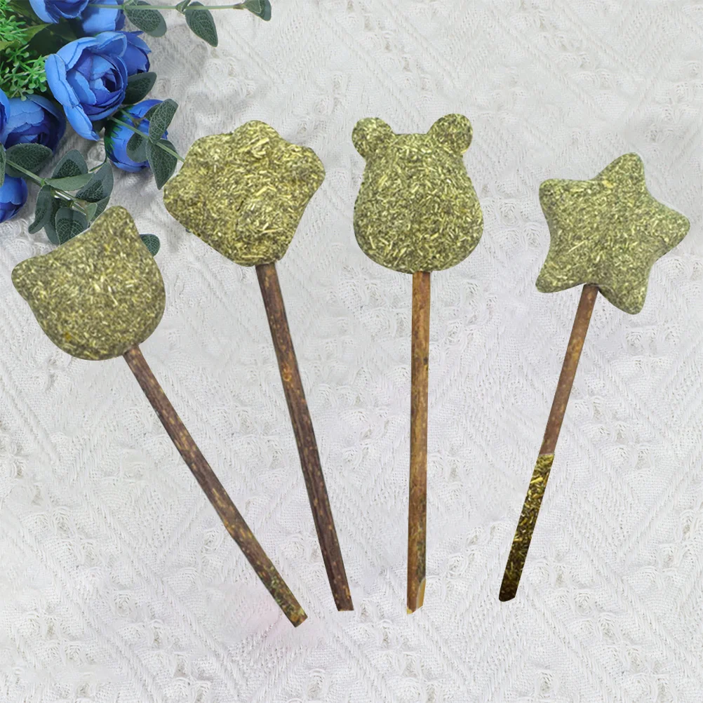 4PCS Natural Cat Catnip Stick Practical Cat Lick Lollipop Promoting Digestion Pet Cat Snack Eco-friendly Healthy Pet Polygonum L