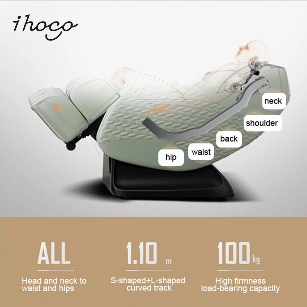 Luxury 3D Mechanism Full Body Massage Chair SL Track Zero Gravity Heating Home Electric Sofa With Bluetooth Speaker