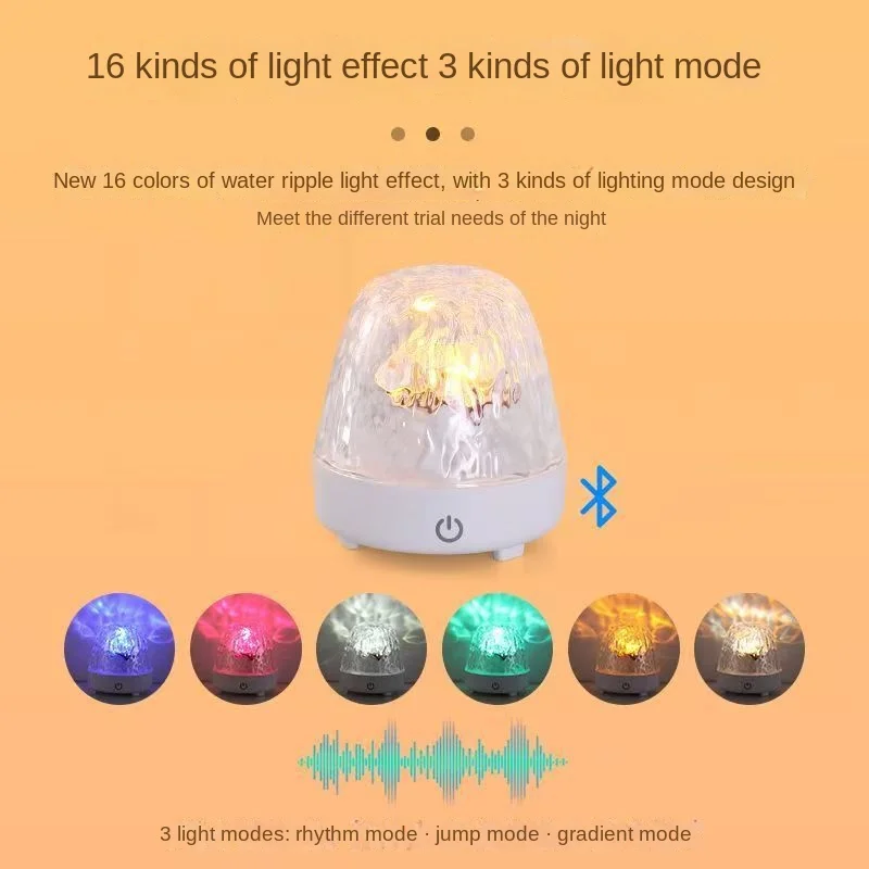 Bluetooth speaker, water ripple light, room, back to school atmosphere light, romantic speaker, bedside night light