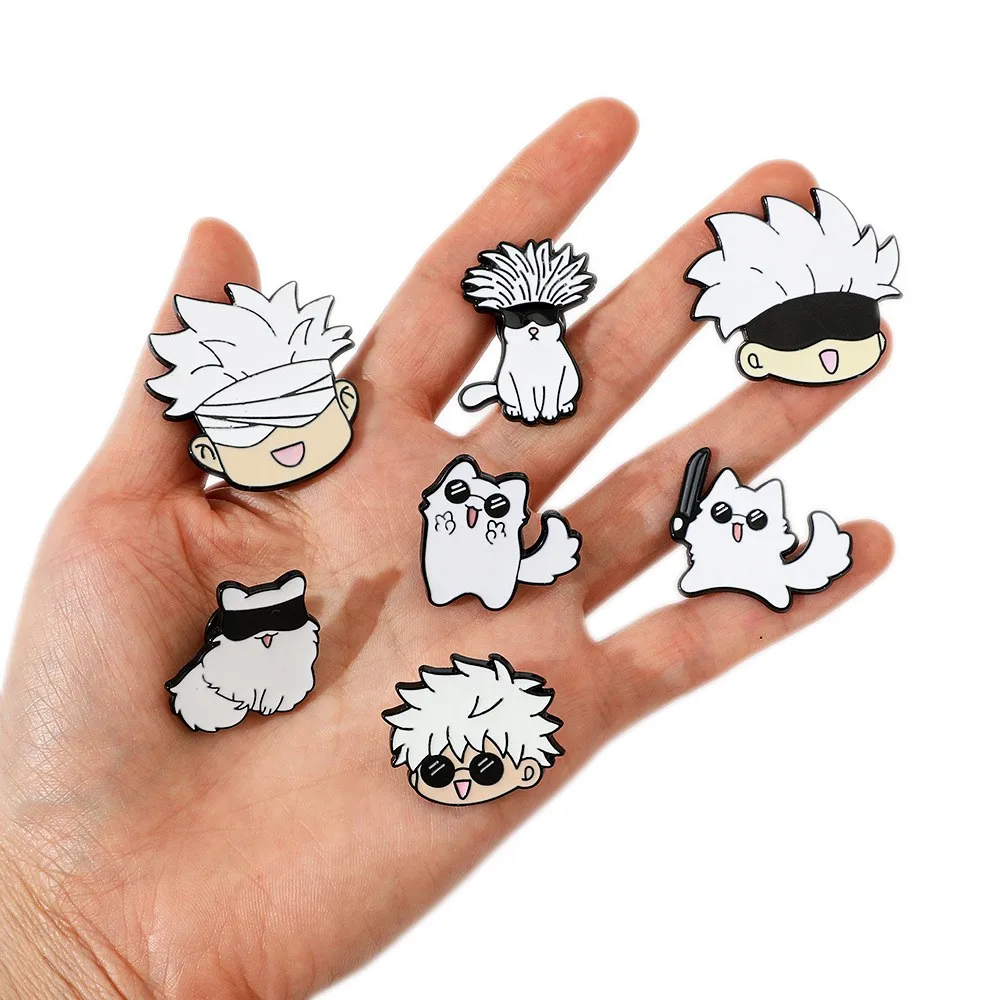 Anime Tiger Stick Youren Peripheral Brooch Accessory Cartoon Character/cat Shaped Alloy Badge Wearing Sunglasses
