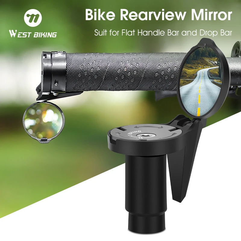 

WEST BIKING Mini Bicycle Rearview Mirror 360° Rotation Adjustable Bike Handlebar End Rear View Mirror MTB Road Bike Accessories