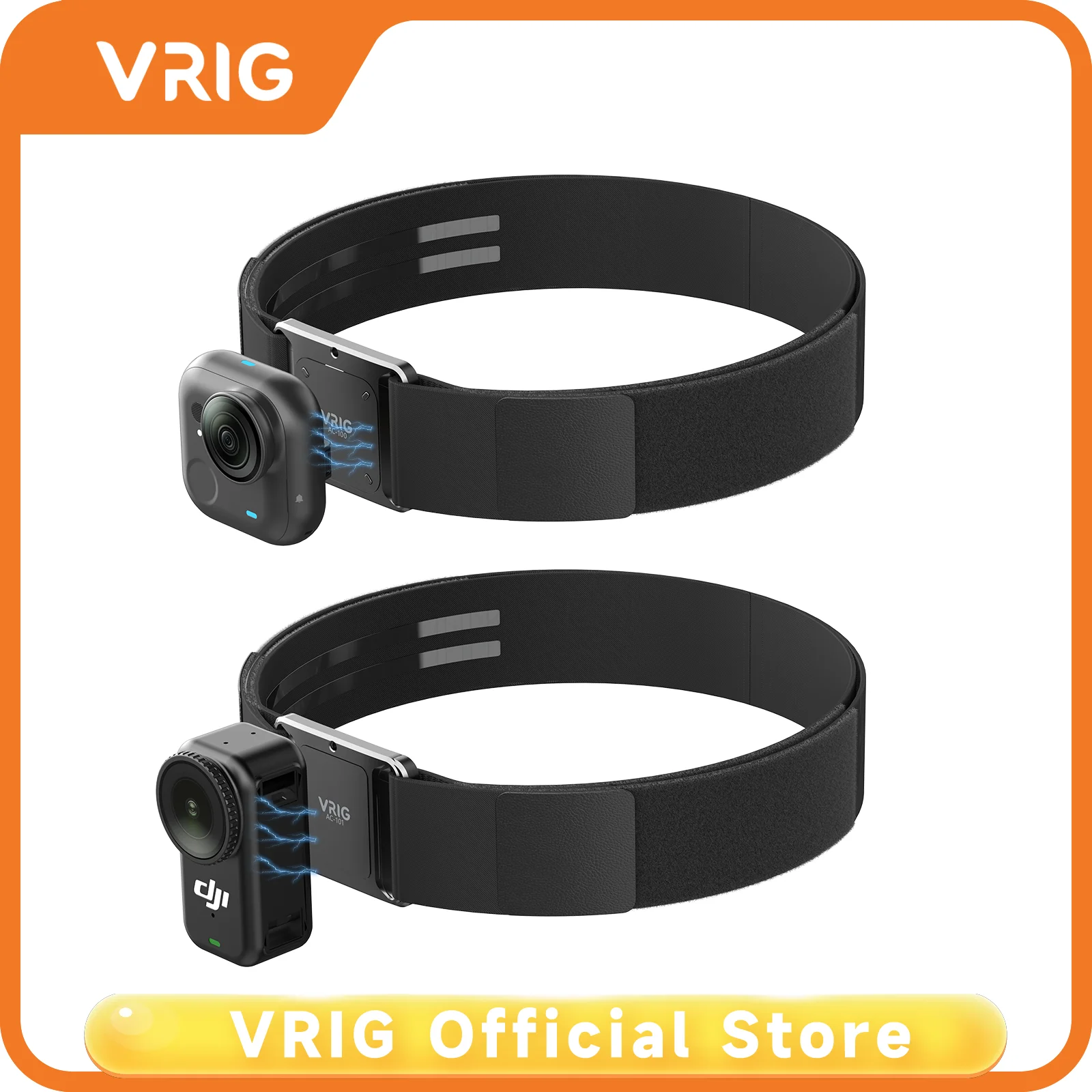 VRIG AC-100 Magnetic Head Mount for Insta360 GO Ultra POV Hands-Free Chest Strap Neck Lanyard