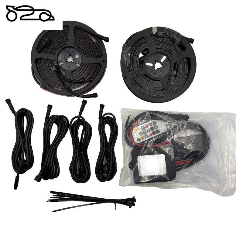 Complete RGBIC underlight LED strip kit with streamer neon effect, app-controlled, waterproof, suitable for trucks, SUVs, car ch