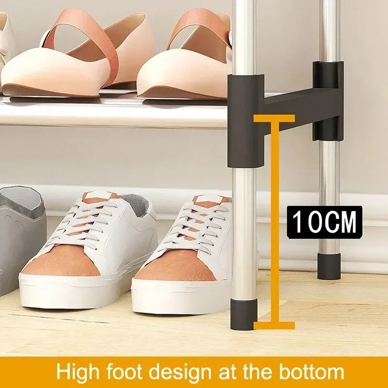 Simple Dustproof Multi Layer Shoe Rack, Household Doorstep Storage Cabinet, Space Saving Assembly, Small Shoe Rack, 3-7Floor