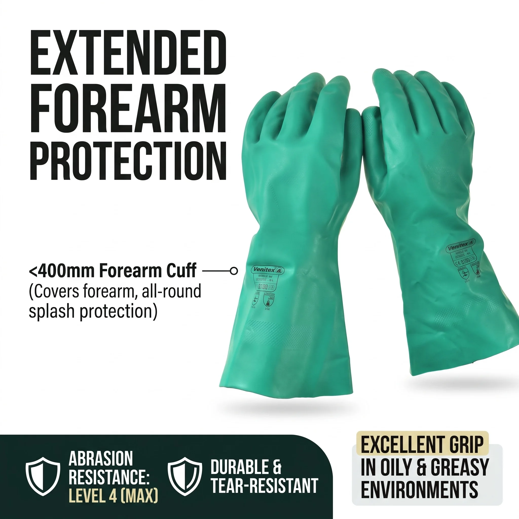 Deltaplus VE802 Nitrile Gloves Heavy Duty Work Gloves Chemical Resistant Rubber Gloves Security Protection Guantes De Nitrilo