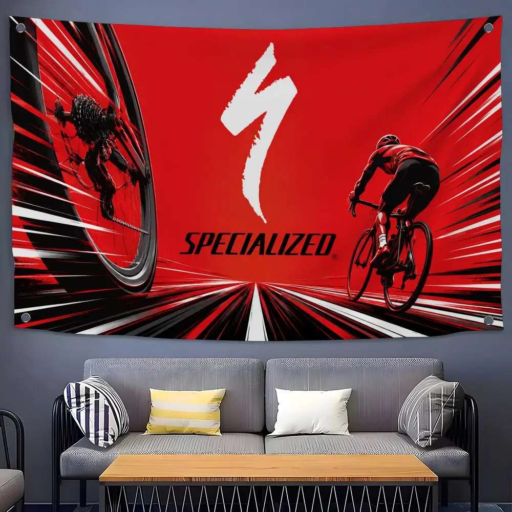 Bicycle Brand Specialized Flags Flags for Room, Bedroom, Home, Outdoor, Wall Hanging, Concert Print, Art Banner