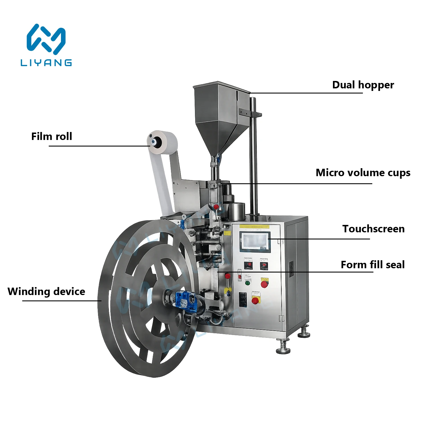 Automatic Double Sachet Packing Machine for Salt Pepper Condiment Twin Bag Granule Filling Sealing Packaging Machine