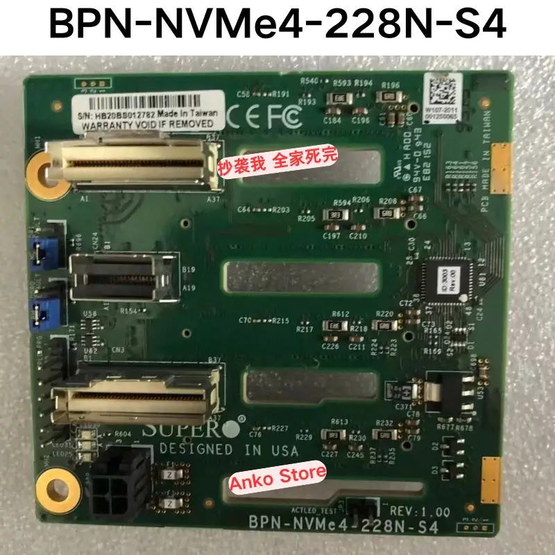Second-hand test OK  BPN-NVMe 4-228N-S4 hard drive backplane