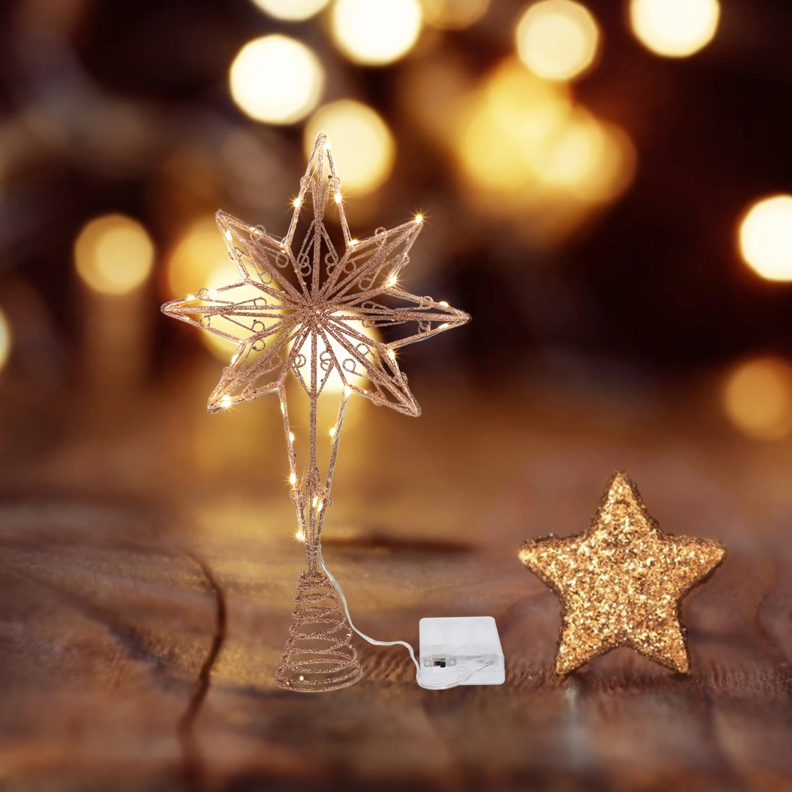 

1Pcs Iron Craft Luminous Star Lamp for Christmas Tree - Premium Tree Topper Decor with Lighting Effect