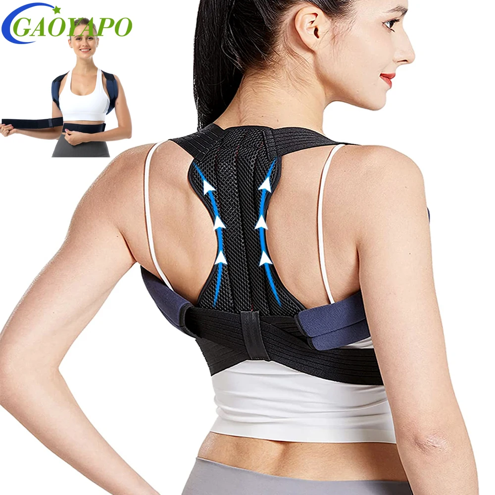 1Pcs Posture Corrector for WomenMen,Back Brace Adjustable Support Straightener for Spine,Neck,Clavicle,Shoulder,Improves Posture