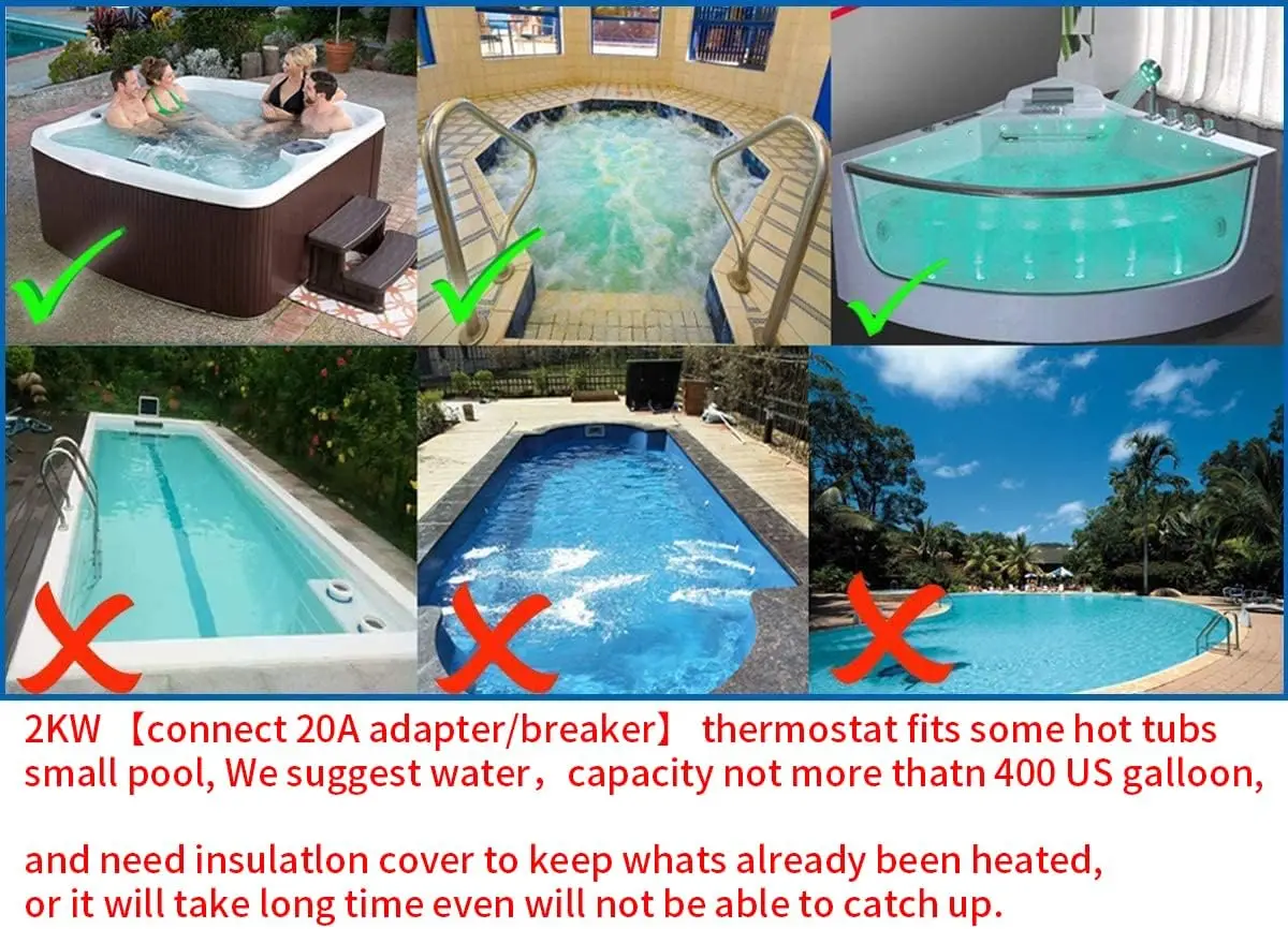 Hot Tub LX H20-Rs1 Thermostat 110V 2Kw | Adjustable Temperature Thermostat For Some Hot Tubs, Underground Small Pool (Suggest