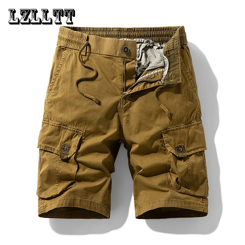 

Летние мужские хлопковые шорты-карго, мужские пляжные шорты с несколькими карманами, мужские весенние повседневные модные шорты-джоггеры, мужские шорты для дропшиппинга
