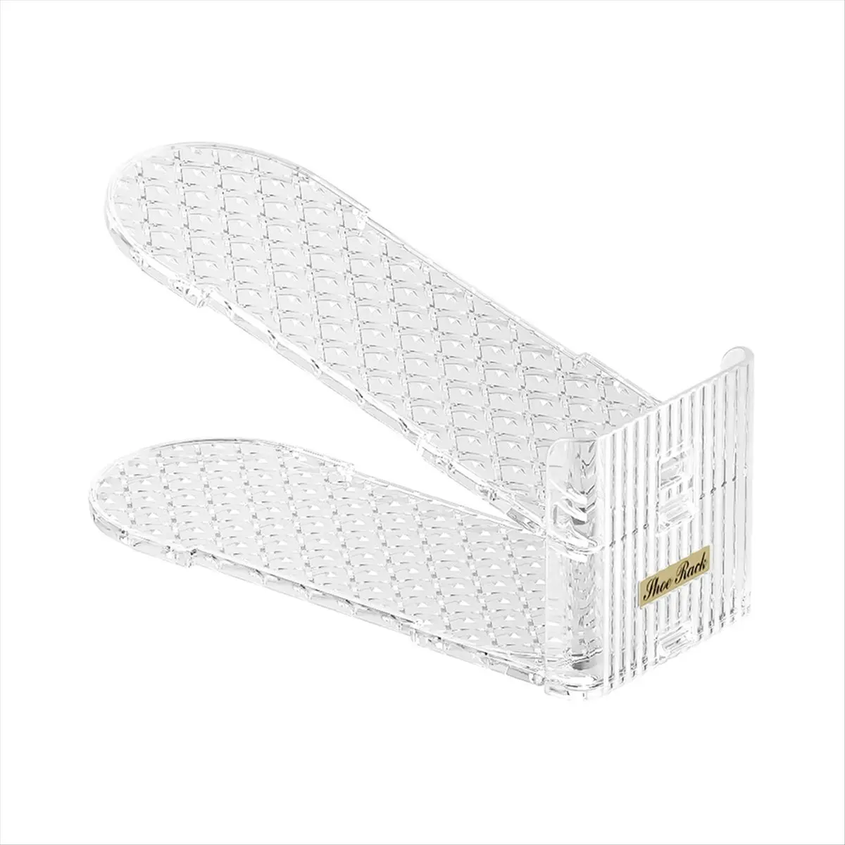 AT33 Shoe Slots Organizer, Adjustable Level Shoe Rack, Space-Saving Stackers for Pairs of Shoes (Clear, 3 Pack) A