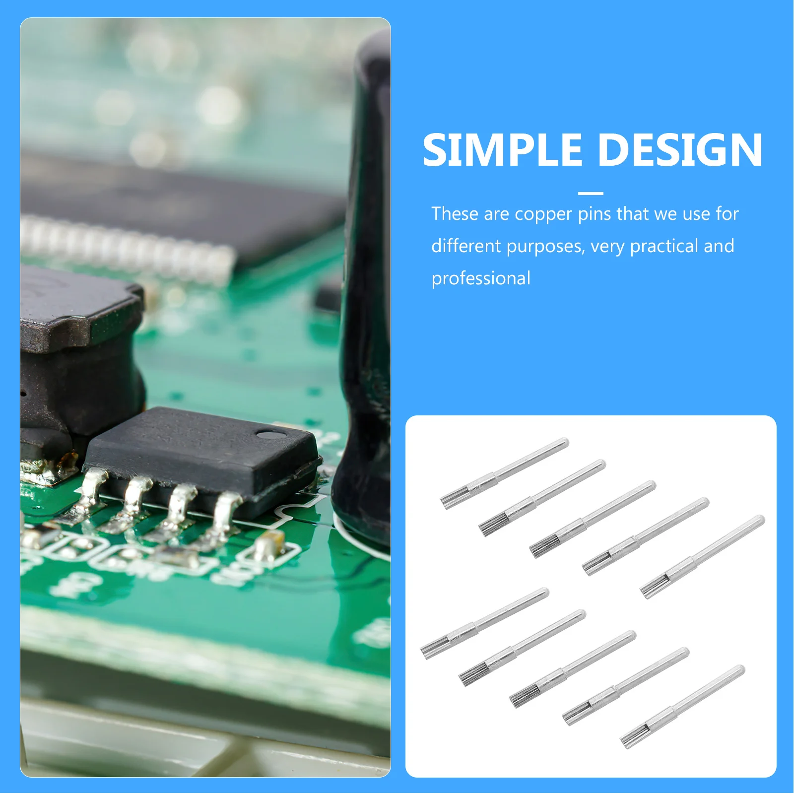 100 قطعة دبوس نحاسي مطلي بالنيكل موصلات موصلة للخدمة الشاقة لأسلاك أسلاك الرصاص أقطاب كهربائية إبرة آلة Ems