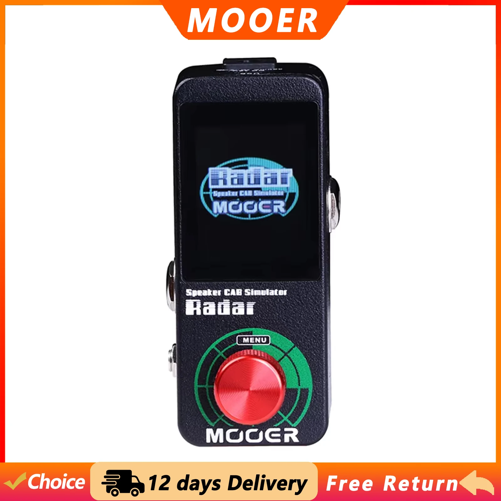 MOOER Radar Guitar Multi-effects Pedal 30 Speaker Cab Cabinet Simulator 36 User Presets Support IR Customizable 11 Mic Models