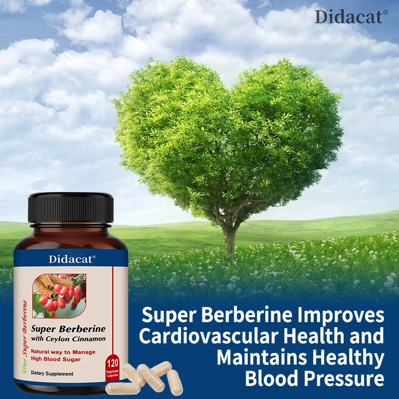Berberine Capsules, with Ceylon Cinnamon, Energy, Heart & Metabolism Support, Balance Blood Sugar Levels