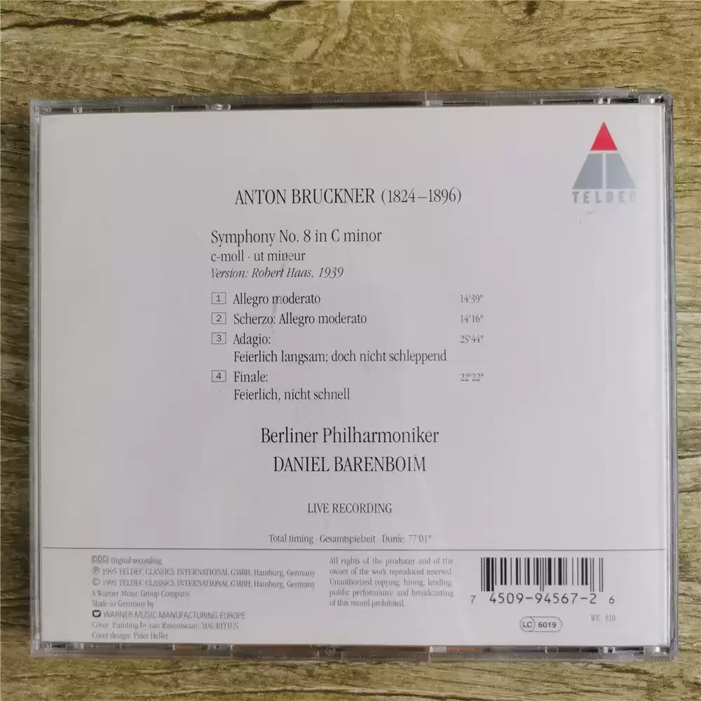 القرص المضغوط: بروكنر – سيمفوني رقم. 8 – أوركسترا برلين الفيلهارمونية – دانيال بارينبيم