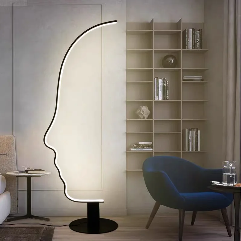 New Style Human Face Art Floor Lamp Nordic Designer Creative Living Room Sofa Bedroom Study Modern Minimalist Line Floor Light