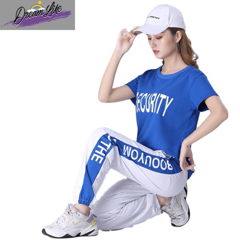 

New Women's Square Dance Fitn Clothing Set Cotton Tee-acetate Fiber Stage Costume Traditional Ethnic Women's Wear