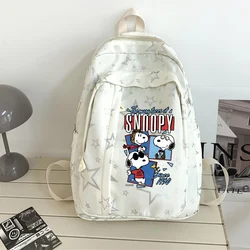 Snoopy plecak damski Anime dzieci torba na ramię dziewczyna chłopiec studenci kreskówek tornister o dużej pojemności chłopcy prezenty urodzinowe nowość