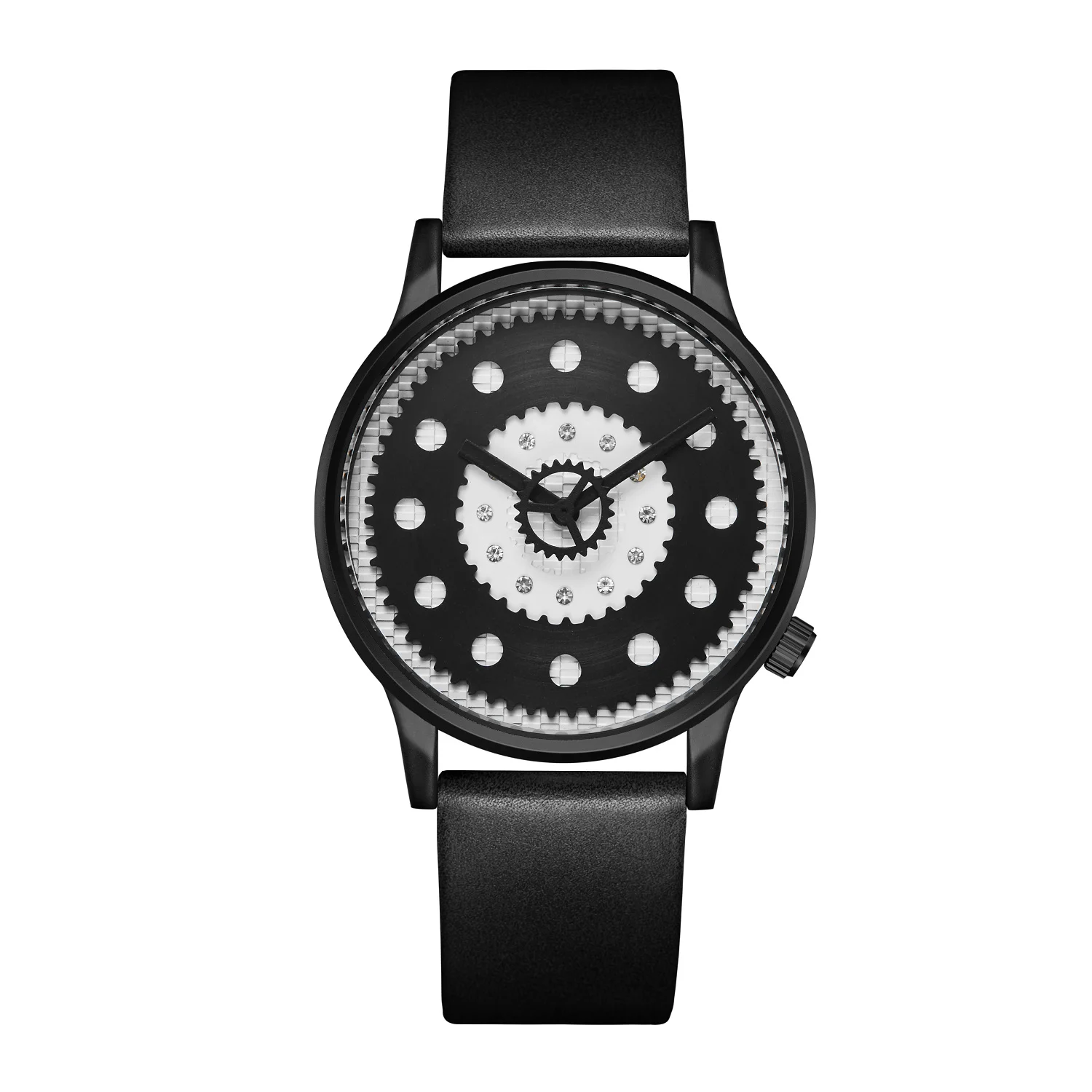 New Reef Luxury Gear Quartz Watches for Men Genuine Leather Strap Skeleton Watches Relogio Masculino Top 2023