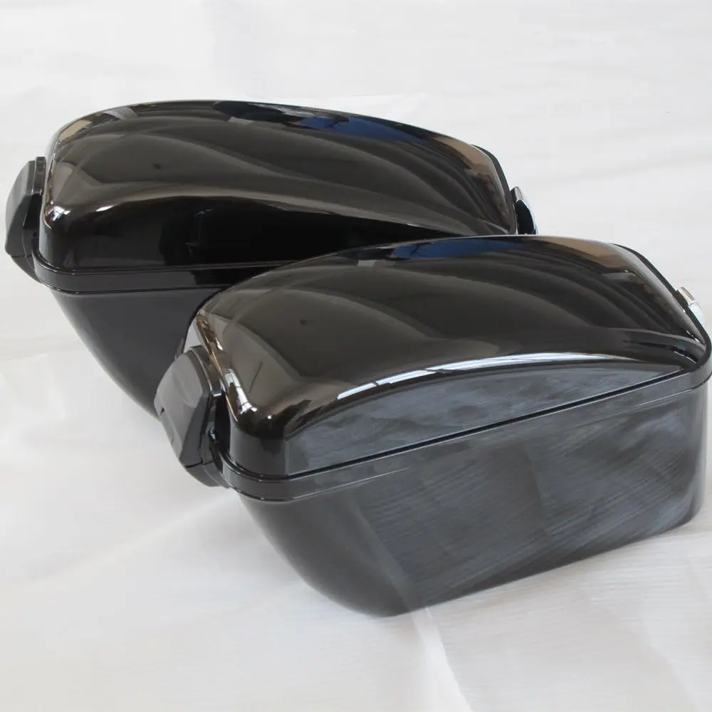 

Large Hard Saddle Bag Trunk W/brackets Motorcycle Compatible fit for Harley Dyna Honda Suzuki Kawasaki Yamaha Cruiser